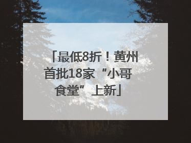 最低8折！黄州首批18家“小哥食堂”上新