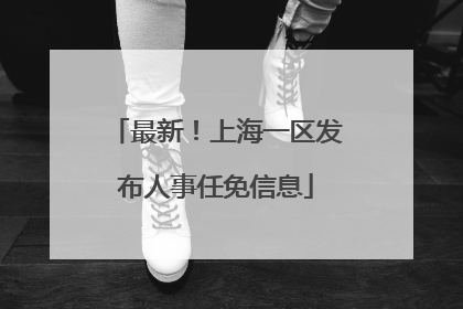 最新！上海一区发布人事任免信息