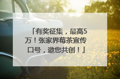 有奖征集，最高5万！张家界莓茶宣传口号，邀您共创！
