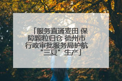 服务直通麦田 保障颗粒归仓 德州市行政审批服务局护航“三夏”生产