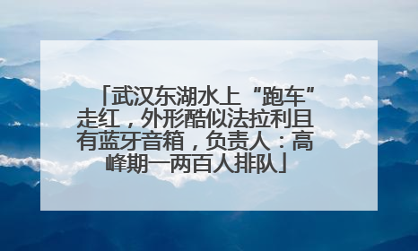 武汉东湖水上“跑车”走红，外形酷似法拉利且有蓝牙音箱，负责人：高峰期一两百人排队