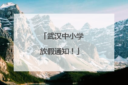 武汉中小学放假通知！