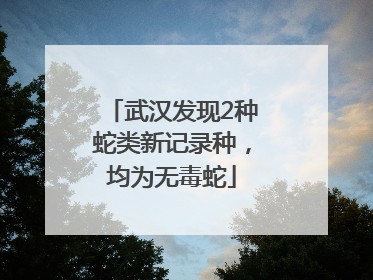 武汉发现2种蛇类新记录种，均为无毒蛇
