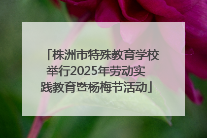 株洲市特殊教育学校举行2025年劳动实践教育暨杨梅节活动