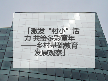 激发“村小”活力 共绘多彩童年——乡村基础教育发展观察