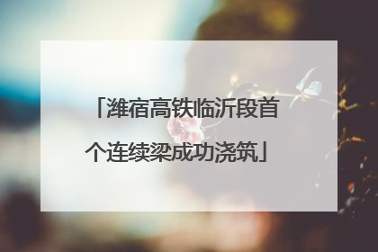 潍宿高铁临沂段首个连续梁成功浇筑