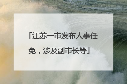 江苏一市发布人事任免，涉及副市长等