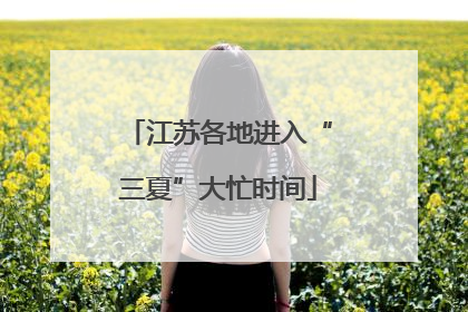 江苏各地进入“三夏”大忙时间