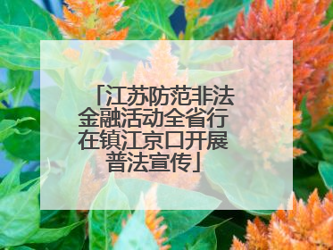 江苏防范非法金融活动全省行在镇江京口开展普法宣传