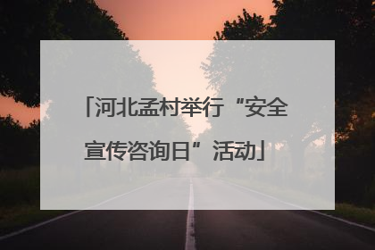 河北孟村举行“安全宣传咨询日”活动