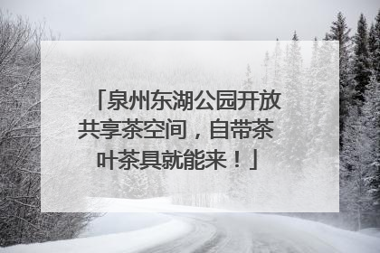 泉州东湖公园开放共享茶空间，自带茶叶茶具就能来！