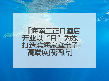 海南三正月酒店开业以“月”为媒打造滨海家庭亲子高端度假酒店