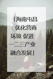 海南屯昌：优化营商环境 促进一二三产业融合发展