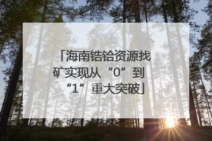 海南锆铪资源找矿实现从“0”到“1”重大突破
