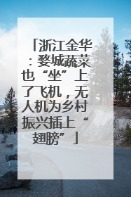 浙江金华：婺城蔬菜也“坐”上了飞机，无人机为乡村振兴插上“翅膀”
