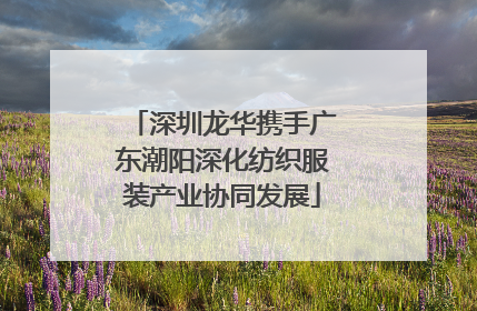 深圳龙华携手广东潮阳深化纺织服装产业协同发展