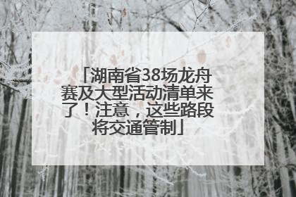 湖南省38场龙舟赛及大型活动清单来了！注意，这些路段将交通管制