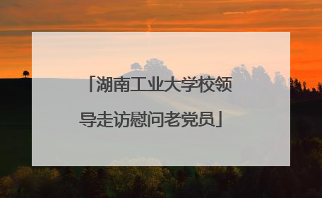 湖南工业大学校领导走访慰问老党员