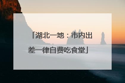 湖北一地：市内出差一律自费吃食堂