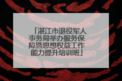 湛江市退役军人事务局举办服务保障暨思想权益工作能力提升培训班