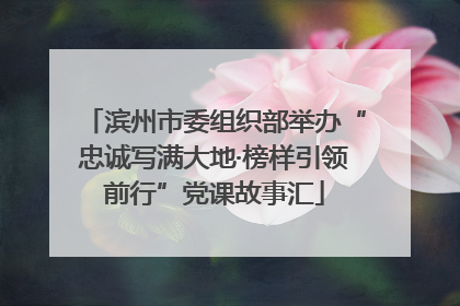 滨州市委组织部举办“忠诚写满大地·榜样引领前行”党课故事汇