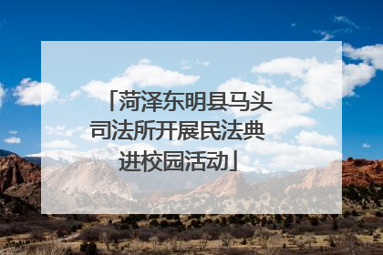 菏泽东明县马头司法所开展民法典进校园活动