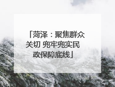 菏泽：聚焦群众关切 兜牢兜实民政保障底线