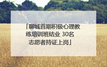 聊城首期积极心理教练培训班结业 30名志愿者持证上岗
