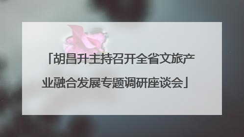 胡昌升主持召开全省文旅产业融合发展专题调研座谈会