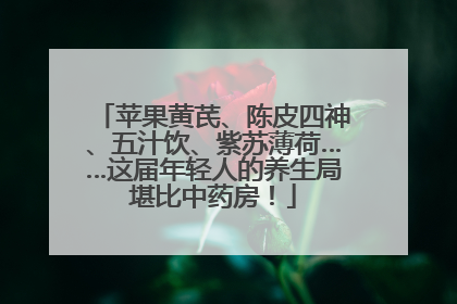 苹果黄芪、陈皮四神、五汁饮、紫苏薄荷……这届年轻人的养生局堪比中药房！