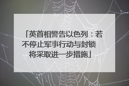 英首相警告以色列：若不停止军事行动与封锁 将采取进一步措施