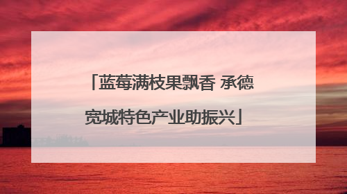 蓝莓满枝果飘香 承德宽城特色产业助振兴