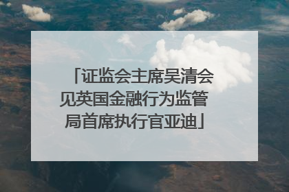 证监会主席吴清会见英国金融行为监管局首席执行官亚迪