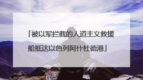 被以军拦截的人道主义救援船抵达以色列阿什杜德港