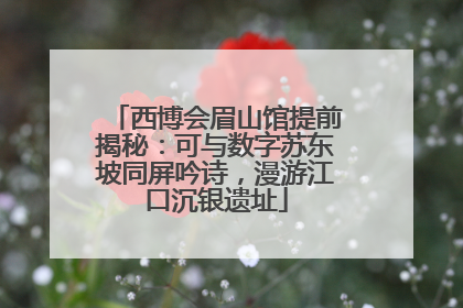 西博会眉山馆提前揭秘：可与数字苏东坡同屏吟诗，漫游江口沉银遗址