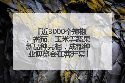 近3000个辣椒、番茄、玉米等蔬果新品种亮相，成都种业博览会在蓉开幕