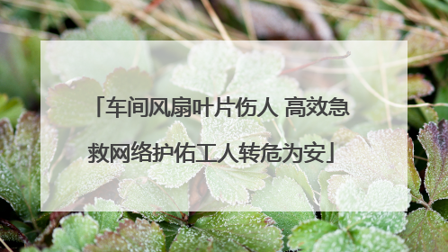 车间风扇叶片伤人 高效急救网络护佑工人转危为安