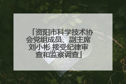 资阳市科学技术协会党组成员、副主席刘小彬 接受纪律审查和监察调查