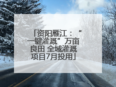 资阳雁江：“一键灌溉”万亩良田 全域灌溉项目7月投用