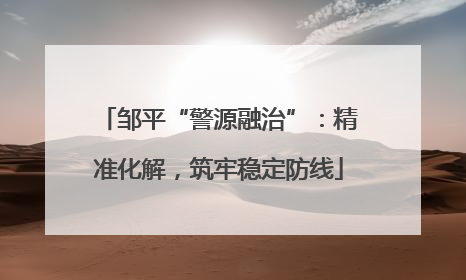 邹平“警源融治”：精准化解，筑牢稳定防线