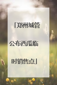 郑州城管公布西瓜临时销售点