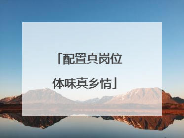 配置真岗位 体味真乡情