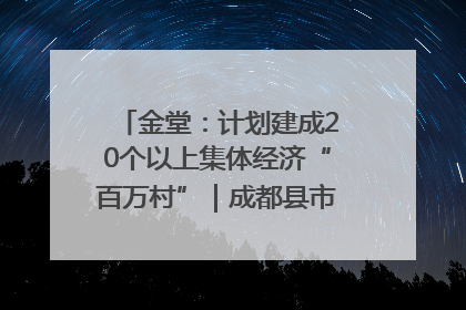 金堂：计划建成20个以上集体经济“百万村”｜成都县市新城高质量发展