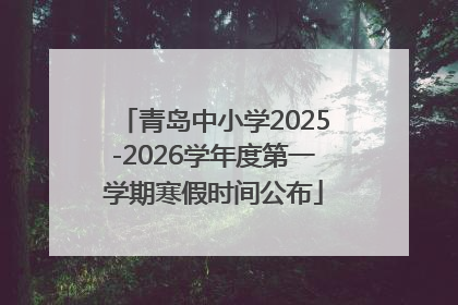 青岛中小学2025-2026学年度第一学期寒假时间公布