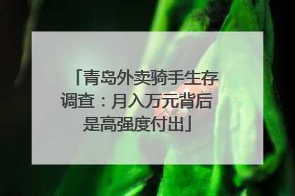 青岛外卖骑手生存调查：月入万元背后是高强度付出