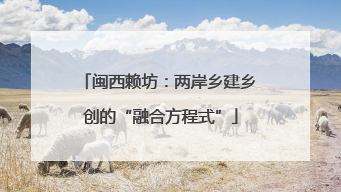 闽西赖坊：两岸乡建乡创的“融合方程式”
