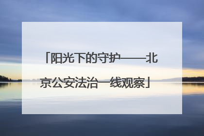 阳光下的守护——北京公安法治一线观察