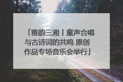 雅韵三湘丨童声合唱与古诗词的共鸣 原创作品专场音乐会举行