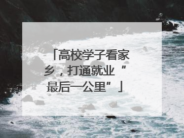 高校学子看家乡，打通就业“最后一公里”