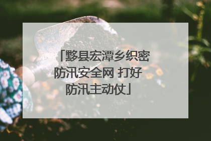 黟县宏潭乡织密防汛安全网 打好防汛主动仗